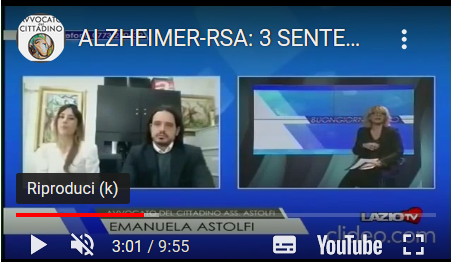 Regione Lazio condannata a restituire 13.393,44 Euro alla figlia di un anziano malato di Alzheimer per soggiorno in R.S.A.